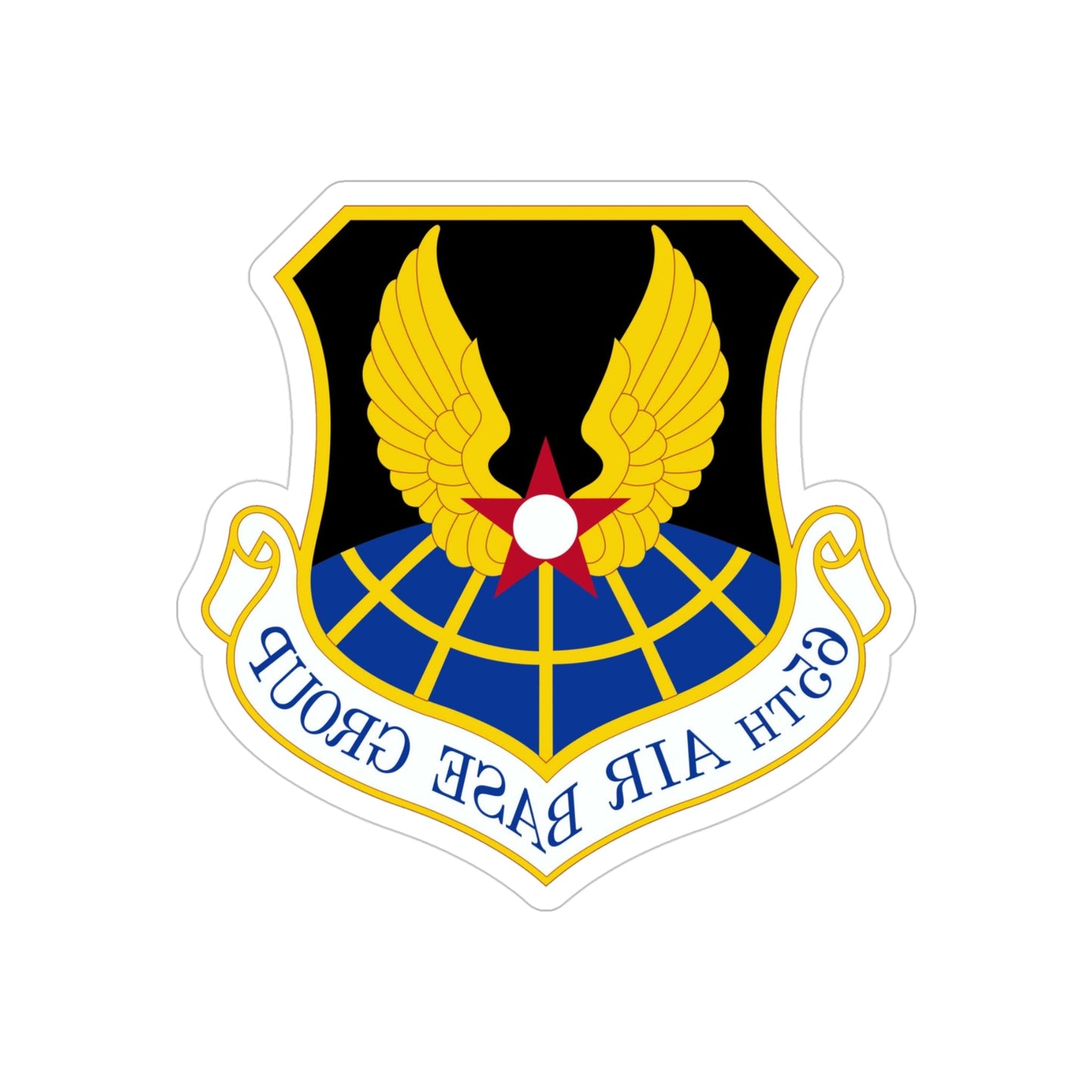 65 Air Base Group USAFE (U.S. Air Force) REVERSE PRINT Transparent STICKER-4" × 4"-The Sticker Space