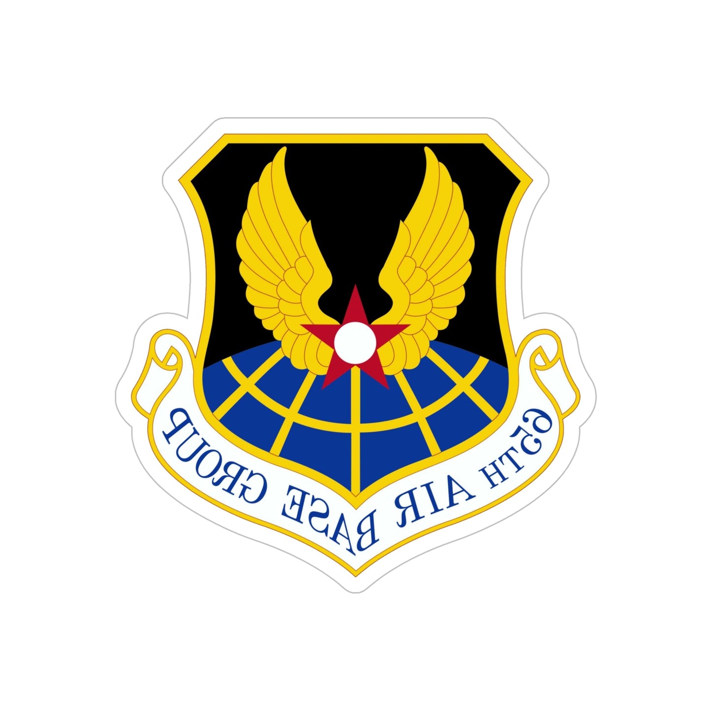 65 Air Base Group USAFE (U.S. Air Force) REVERSE PRINT Transparent STICKER-6" × 6"-The Sticker Space