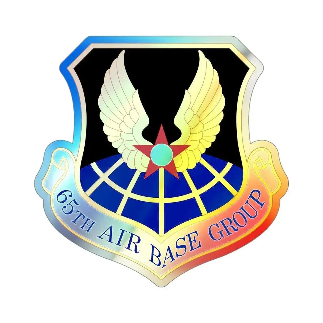 65 Air Base Group USAFE (U.S. Air Force) Holographic STICKER Die-Cut Vinyl Decal 4 Inch Holographic - The Sticker Space