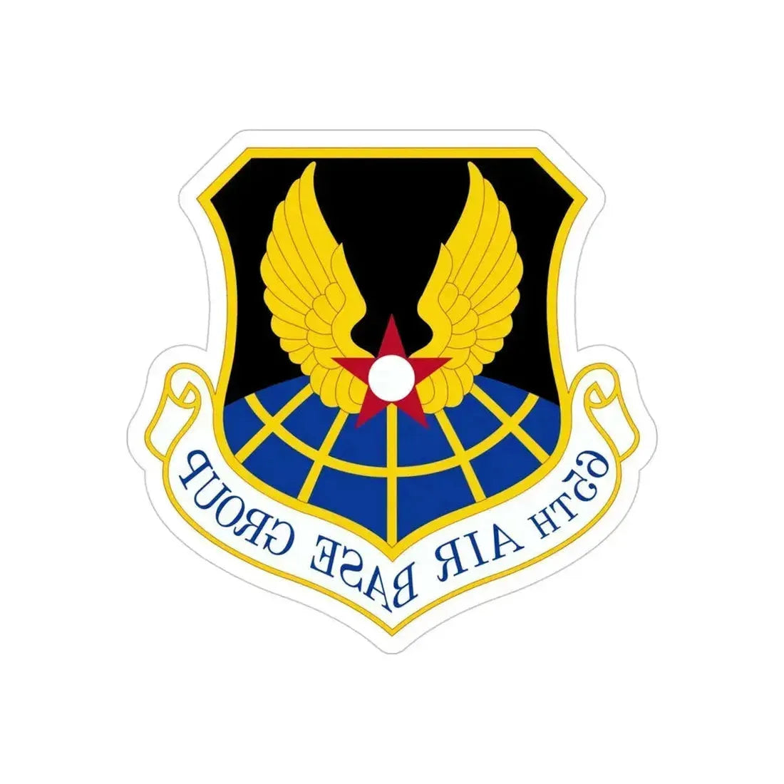 65 Air Base Group USAFE (U.S. Air Force) REVERSE PRINT Transparent Die-Cut STICKER 4 Inch Die-Cut Transparent - The Sticker Space
