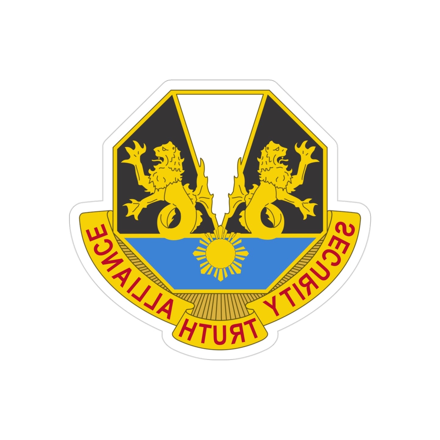 650 Military Intelligence Group 2 (U.S. Army) REVERSE PRINT Transparent STICKER-3" × 3"-The Sticker Space