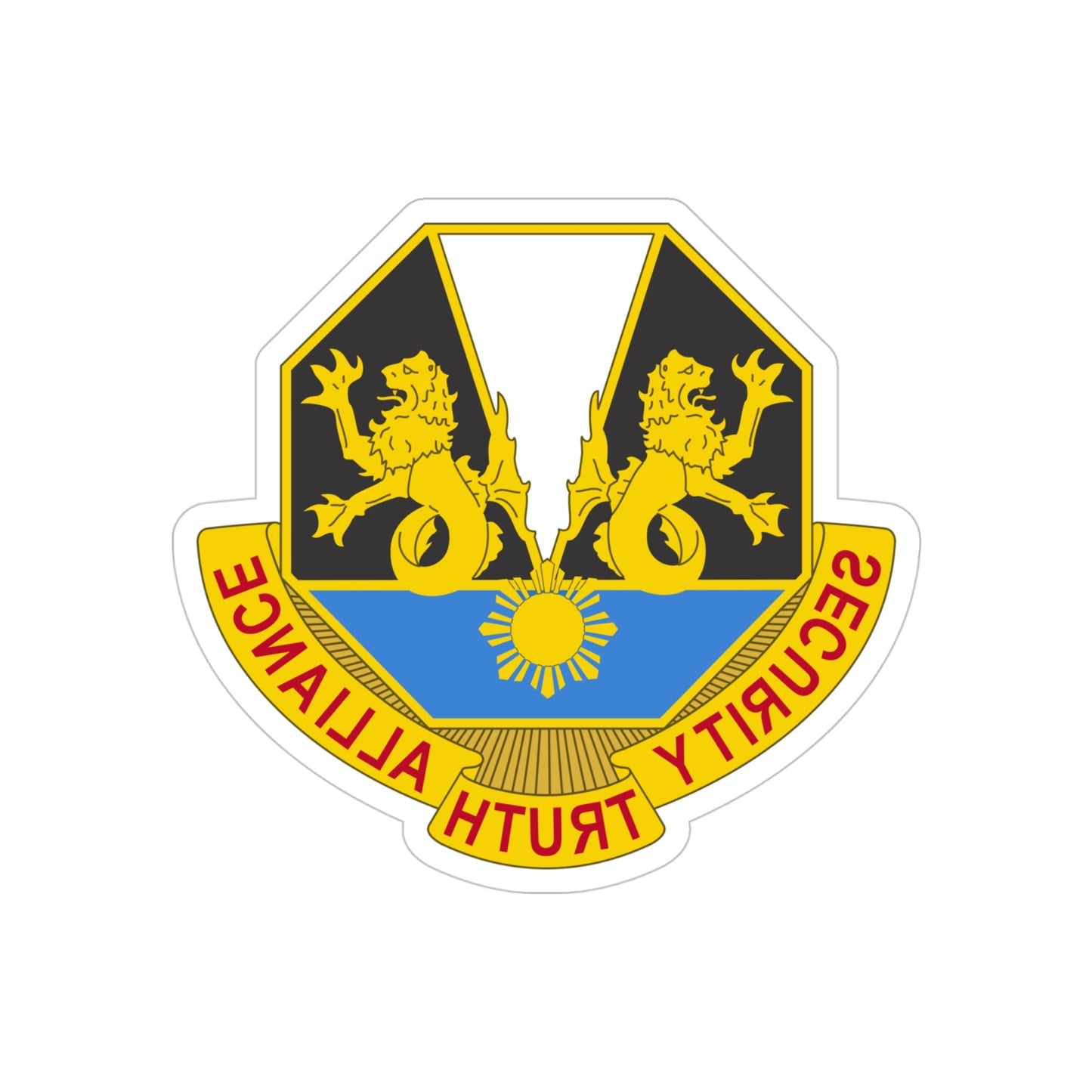 650 Military Intelligence Group 2 (U.S. Army) REVERSE PRINT Transparent STICKER-4" × 4"-The Sticker Space