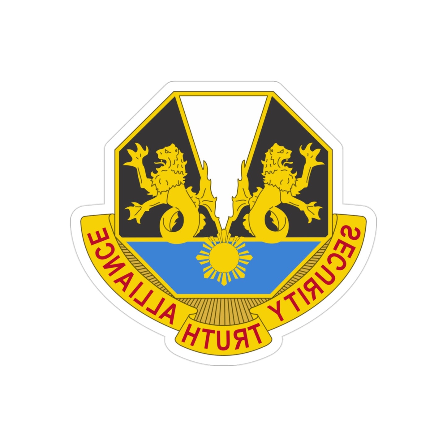 650 Military Intelligence Group 2 (U.S. Army) REVERSE PRINT Transparent STICKER-3" × 3"-The Sticker Space