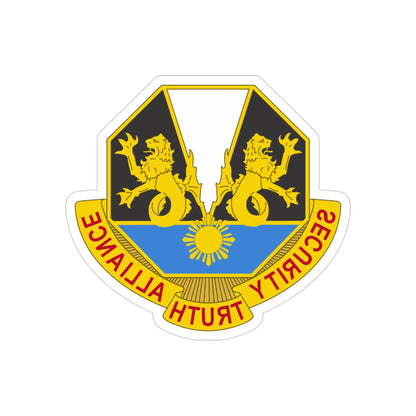 650 Military Intelligence Group 2 (U.S. Army) REVERSE PRINT Transparent STICKER-3" × 3"-The Sticker Space