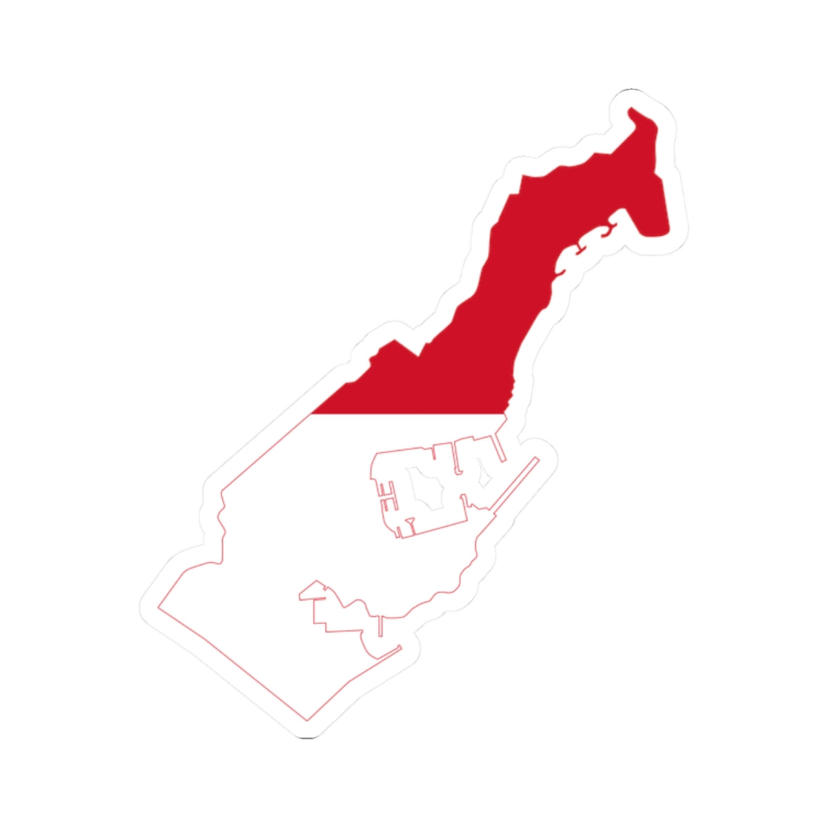 Flag-map of Monaco2 (Monaco) STICKER Vinyl Kiss-Cut Decal