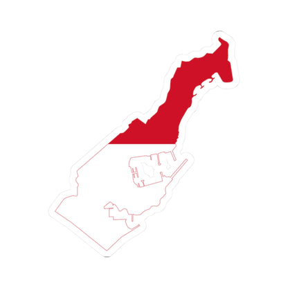 Flag-map of Monaco2 (Monaco) STICKER Vinyl Kiss-Cut Decal