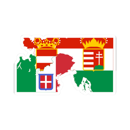 Flag map of the Italian Front (Italy) STICKER Vinyl Kiss-Cut Decal