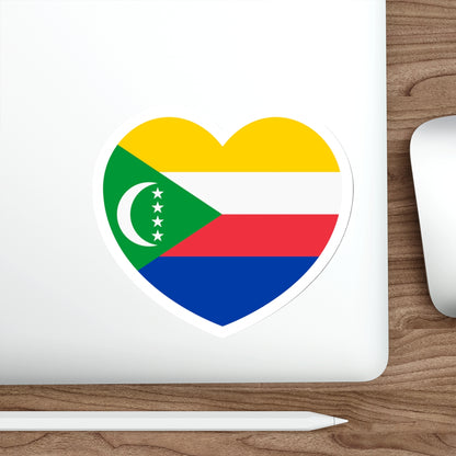 Heart Flag of Comoros - STICKER Vinyl Die-Cut Decal