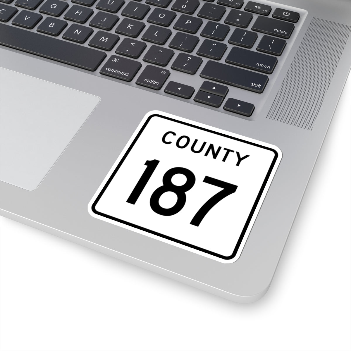 County 187 square (Minnesota) (Road Sign) STICKER Vinyl Kiss-Cut Decal