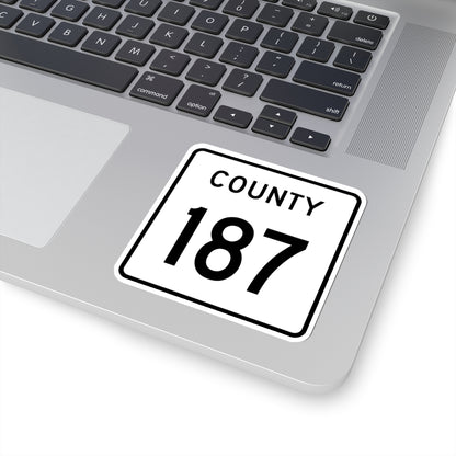 County 187 square (Minnesota) (Road Sign) STICKER Vinyl Kiss-Cut Decal