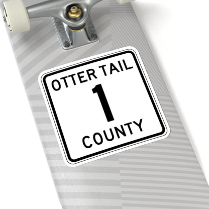 Otter Tail County Route 1 MN (Minnesota) (Road Sign) STICKER Vinyl Kiss-Cut Decal