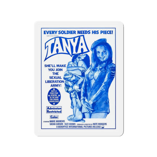 TANYA 1976 Movie Poster - Refrigerator Magnet-2" x 2"-Die-Cut-1 pc-The Sticker Space