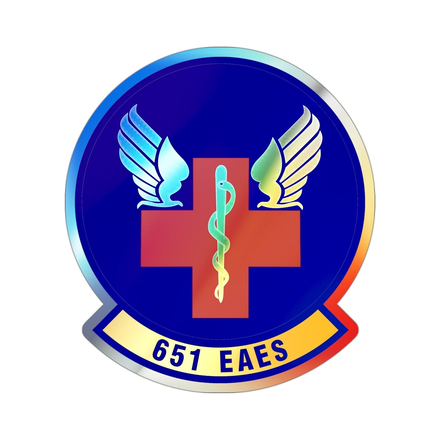 651st Expeditionary Aeromedical Evacuation Squadron (U.S. Air Force) Holographic STICKER Die-Cut Vinyl Decal-3 Inch-The Sticker Space