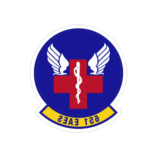 651st Expeditionary Aeromedical Evacuation Squadron (U.S. Air Force) REVERSE PRINT Transparent STICKER-2" × 2"-The Sticker Space