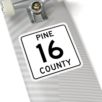 Pine County Route 16 MN (Minnesota) (Road Sign) STICKER Vinyl Kiss-Cut Decal