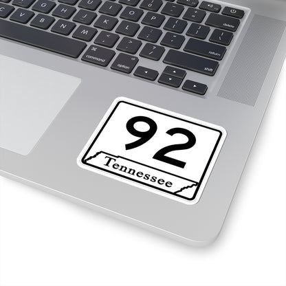 Tennessee 92 (Tennessee) (Road Sign) STICKER Vinyl Kiss-Cut Decal
