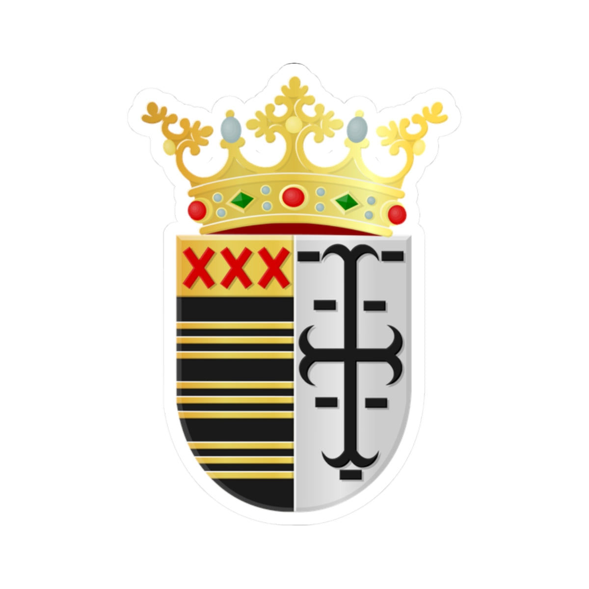 Asten wapen (Netherlands) (Coat of Arms) STICKER Vinyl Kiss-Cut Decal