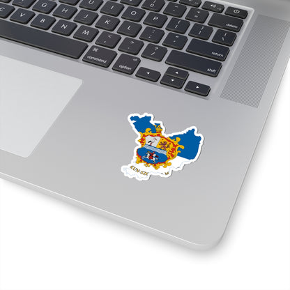 Flag-map of Jasz-Nagykun-Szolnok County (Hungary) STICKER Vinyl Kiss-Cut Decal