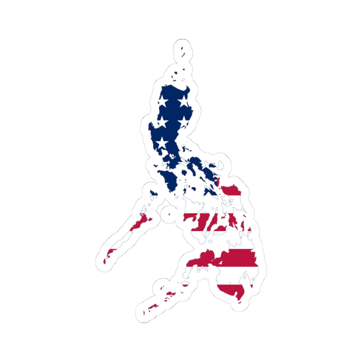 Flag map of the Philippines 1912-1946 (Philippines) STICKER Vinyl Kiss-Cut Decal