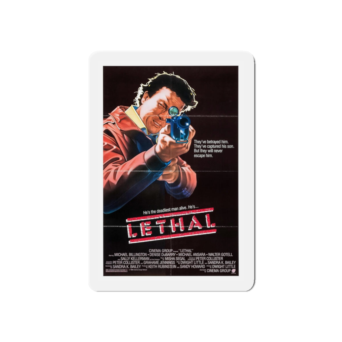 LETHAL 1985 Movie Poster - Refrigerator Magnet-3" x 3"-Die-Cut-1 pc-The Sticker Space