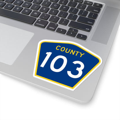 County 103 MN (Minnesota) (Road Sign) STICKER Vinyl Kiss-Cut Decal