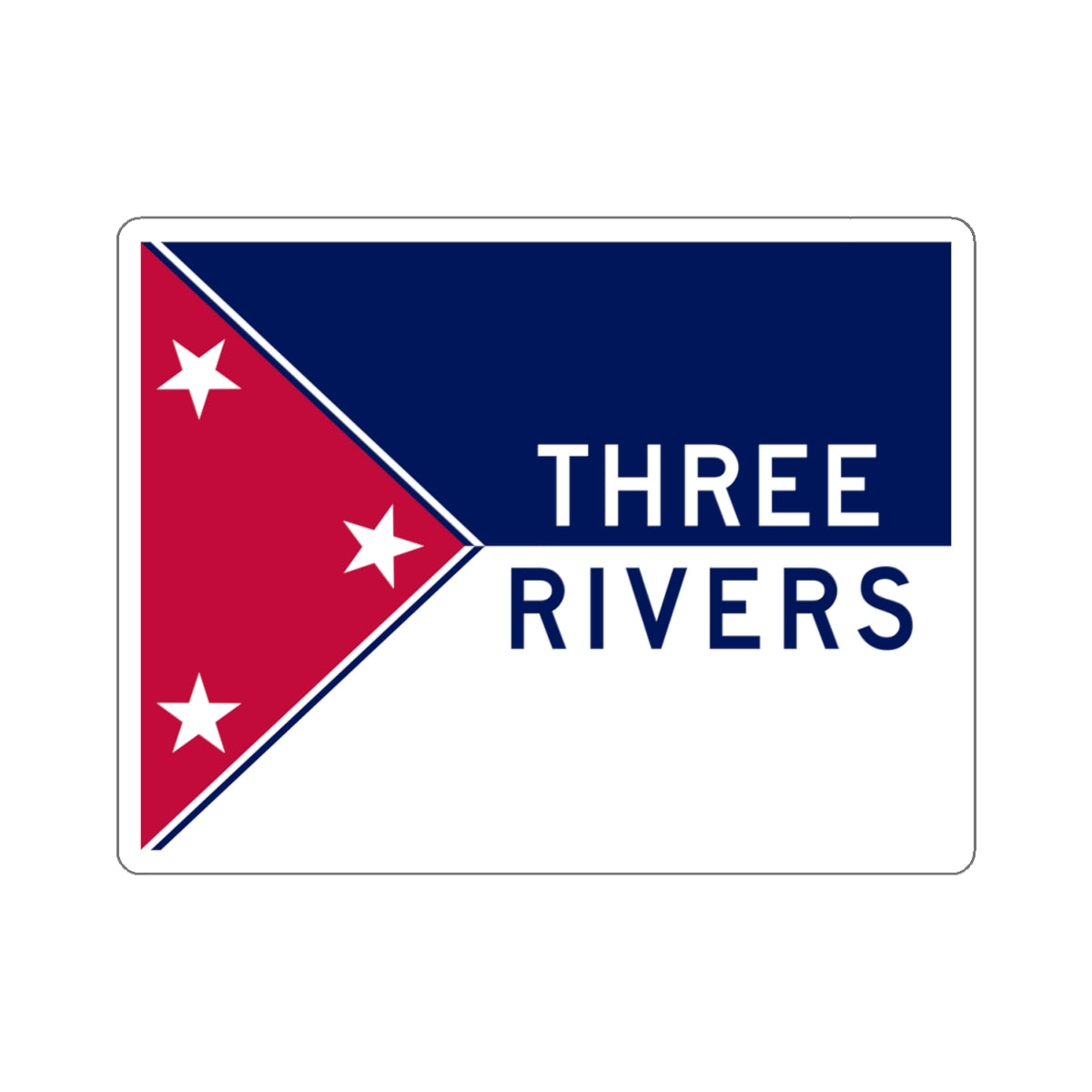 Flag of Three Rivers, Michigan - STICKER Vinyl Kiss-Cut Decal