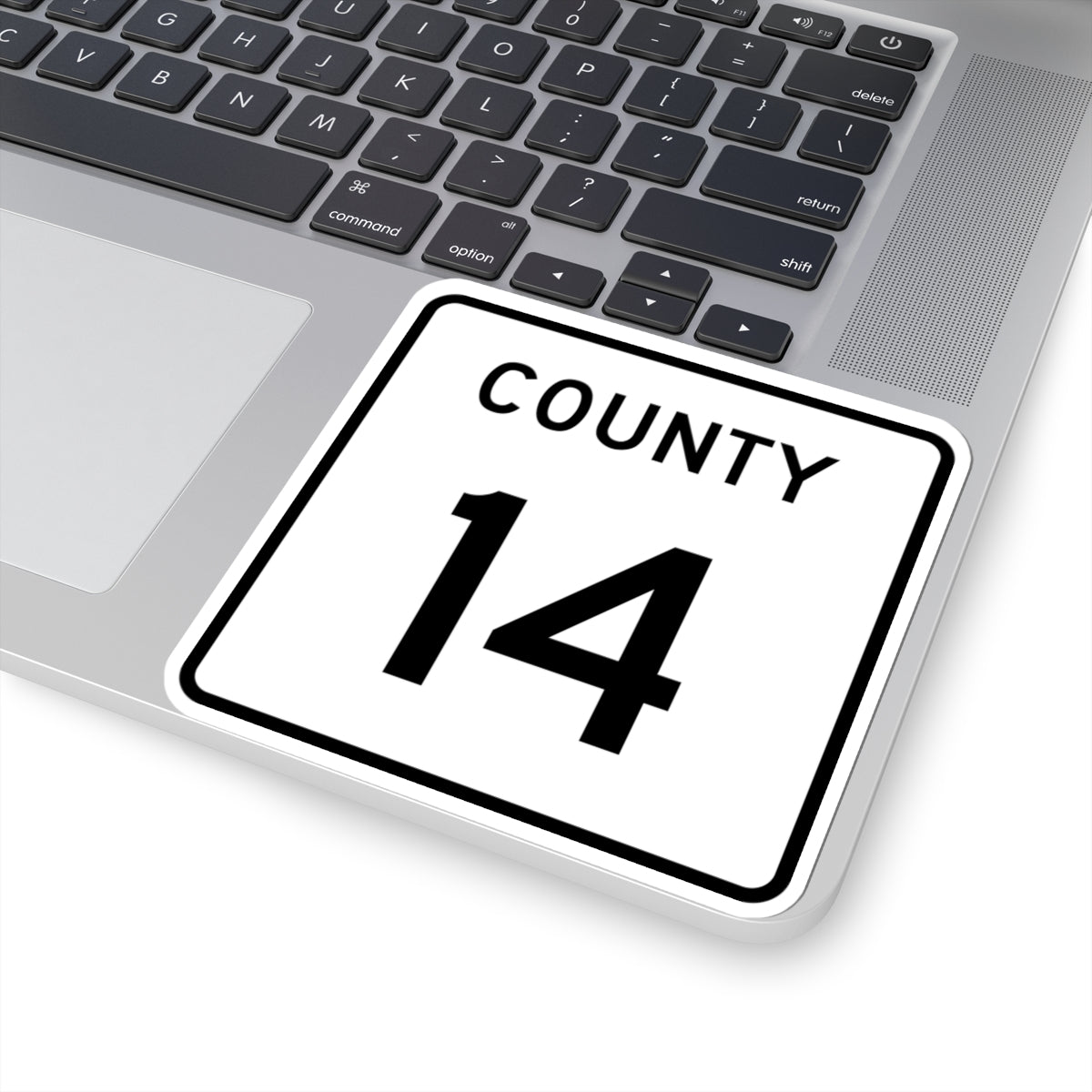 County 14 square (Minnesota) (Road Sign) STICKER Vinyl Kiss-Cut Decal