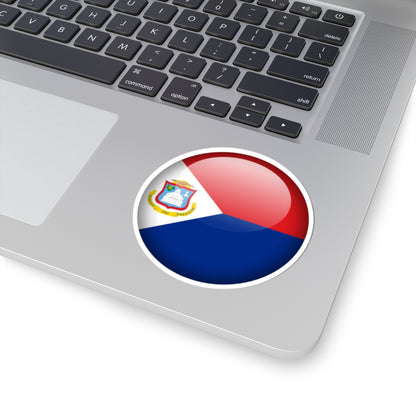 Flag orb Sint Maarten (Netherlands) STICKER Vinyl Kiss-Cut Decal