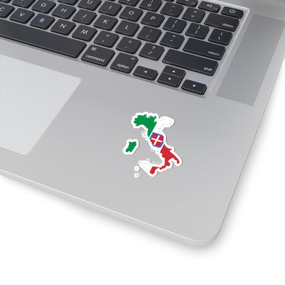 Flag-map of Italy 1870-1919 (Italy) STICKER Vinyl Kiss-Cut Decal