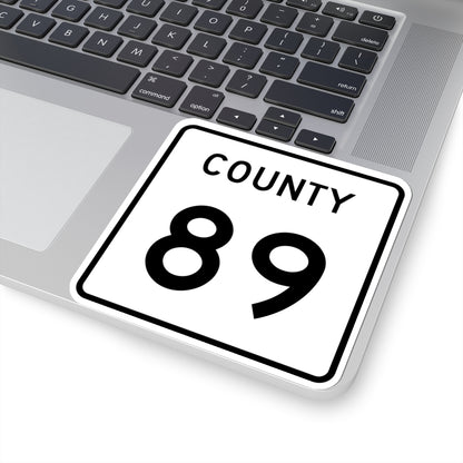 County 89 square (Minnesota) (Road Sign) STICKER Vinyl Kiss-Cut Decal