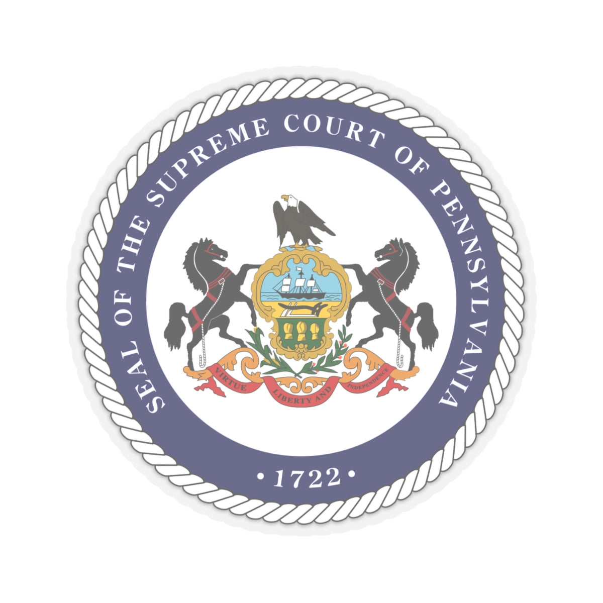 Seal of the Supreme Court of Pennsylvania v2 - STICKER Vinyl Kiss-Cut Decal