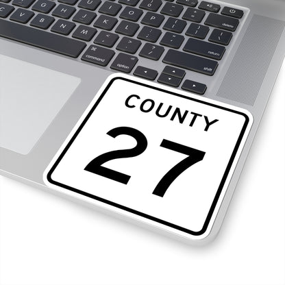 County 27 square (Minnesota) (Road Sign) STICKER Vinyl Kiss-Cut Decal