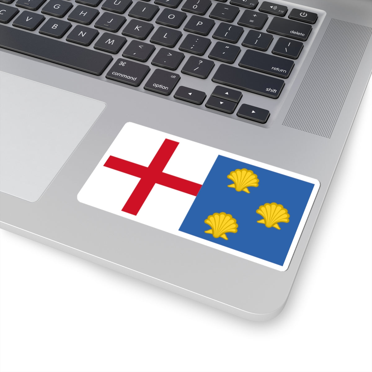 Flag of the Church of St James the Great Birlingham (England) STICKER Vinyl Kiss-Cut Decal
