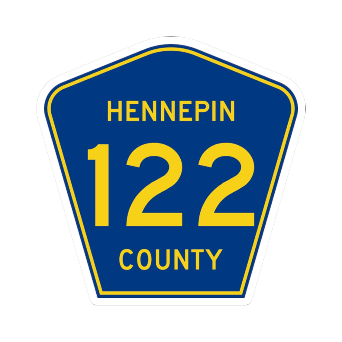 Hennepin County 122 (Minnesota) (Road Sign) STICKER Vinyl Kiss-Cut Decal