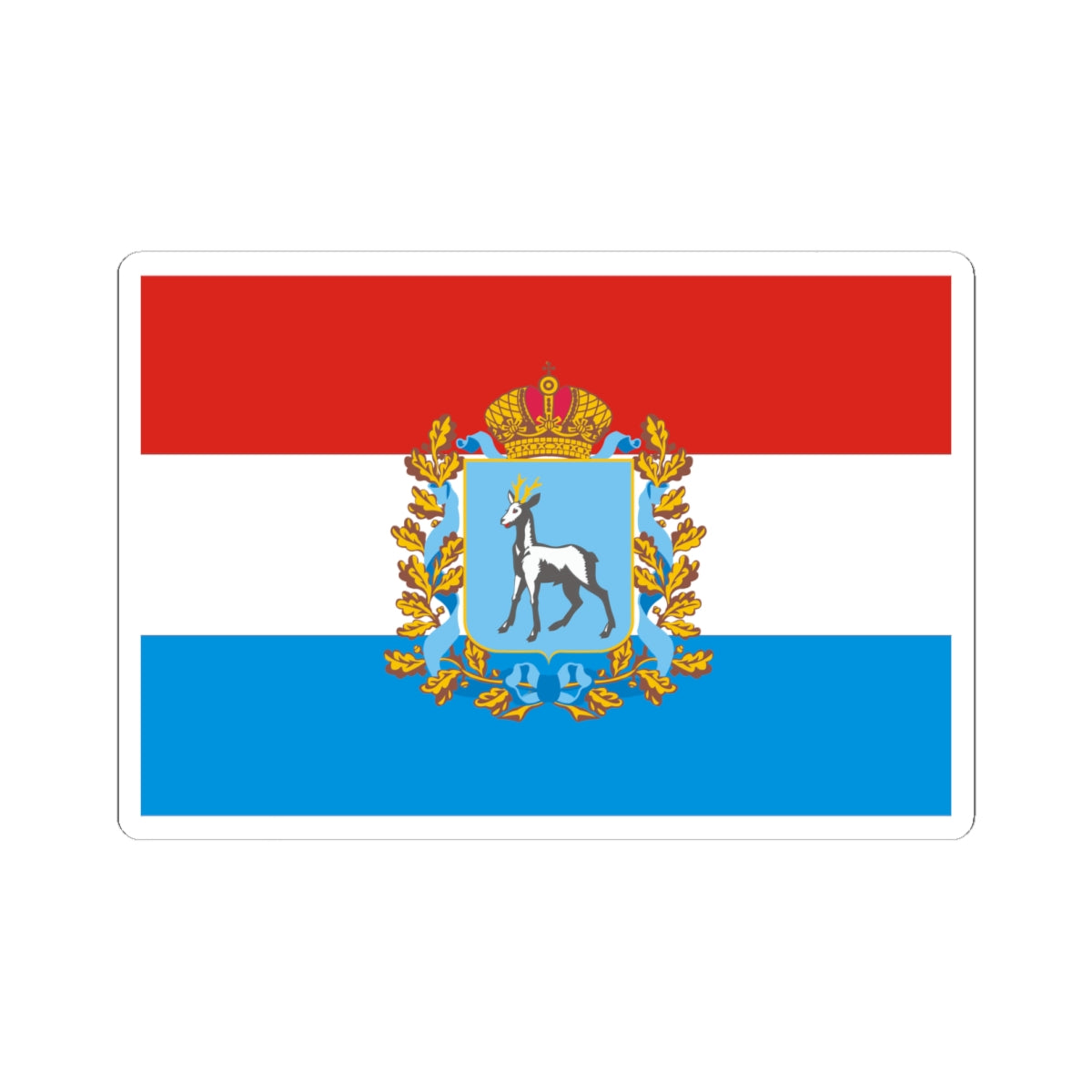 Flag of Samara Oblast (Russia) STICKER Vinyl Kiss-Cut Decal