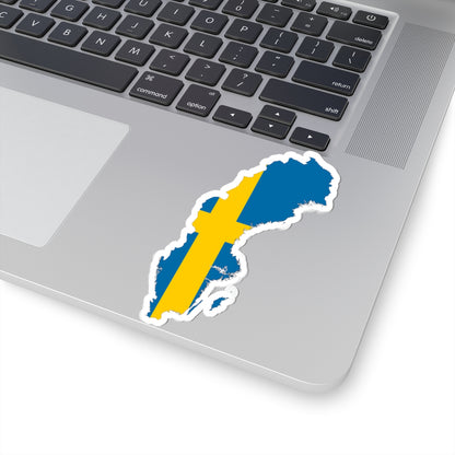 Flag-Map of Sweden (Sweden) STICKER Vinyl Kiss-Cut Decal