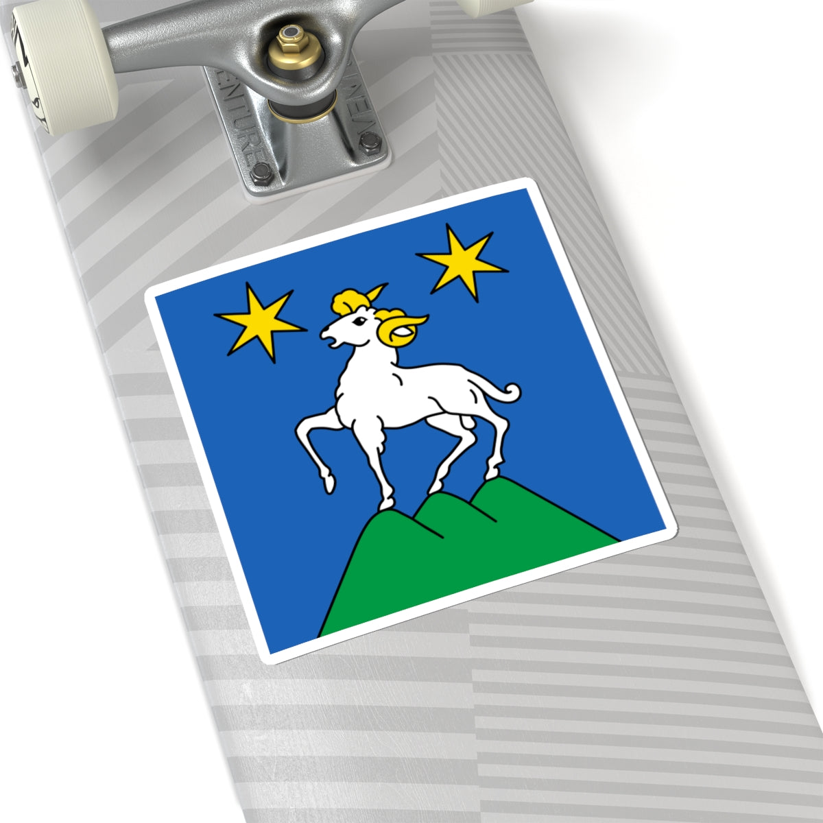 CHE Herens District Flag (Switzerland) STICKER Vinyl Kiss-Cut Decal