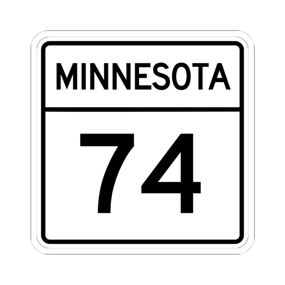MN-74 1948 (Minnesota) (Road Sign) STICKER Vinyl Kiss-Cut Decal