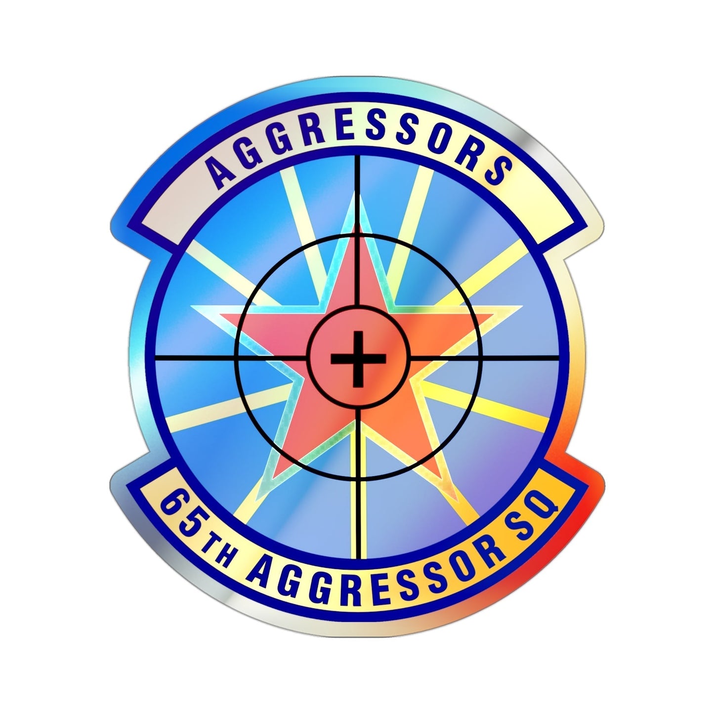 65th Aggressor Squadron (U.S. Air Force) Holographic STICKER Die-Cut Vinyl Decal-3 Inch-The Sticker Space