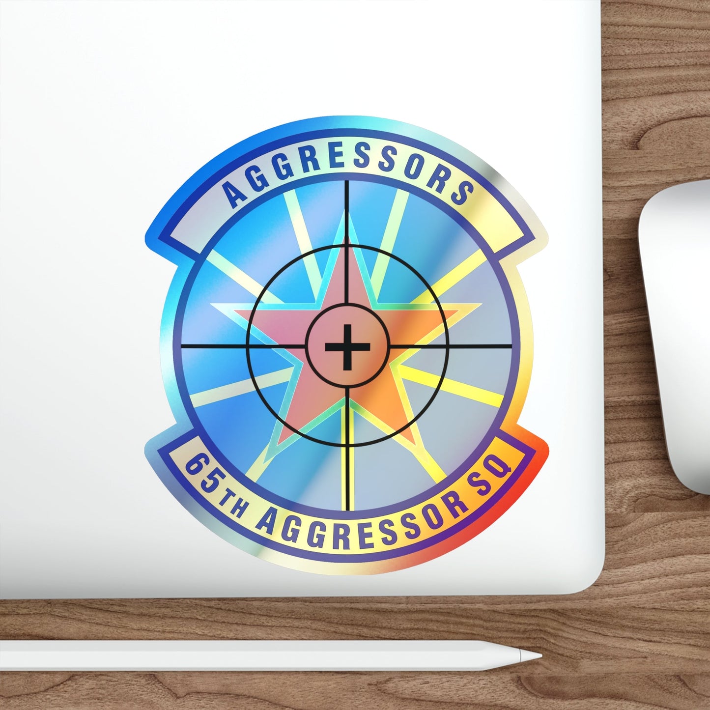 65th Aggressor Squadron (U.S. Air Force) Holographic STICKER Die-Cut Vinyl Decal-The Sticker Space