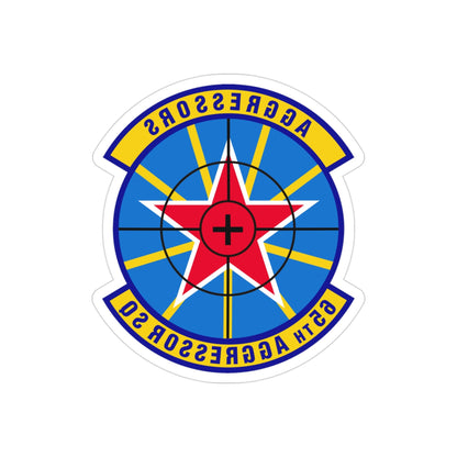 65th Aggressor Squadron (U.S. Air Force) REVERSE PRINT Transparent STICKER-3" × 3"-The Sticker Space