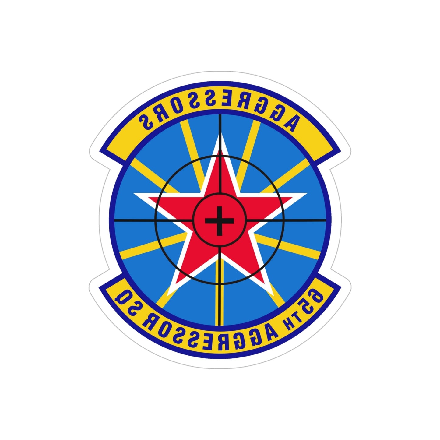 65th Aggressor Squadron (U.S. Air Force) REVERSE PRINT Transparent STICKER-5" × 5"-The Sticker Space