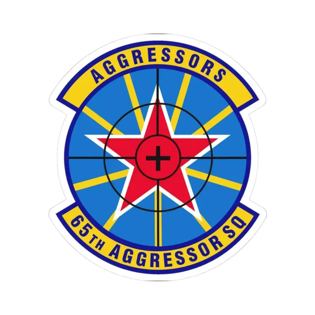 65th Aggressor Squadron (U.S. Air Force) STICKER Vinyl Kiss-Cut Decal 3 Inch White - The Sticker Space