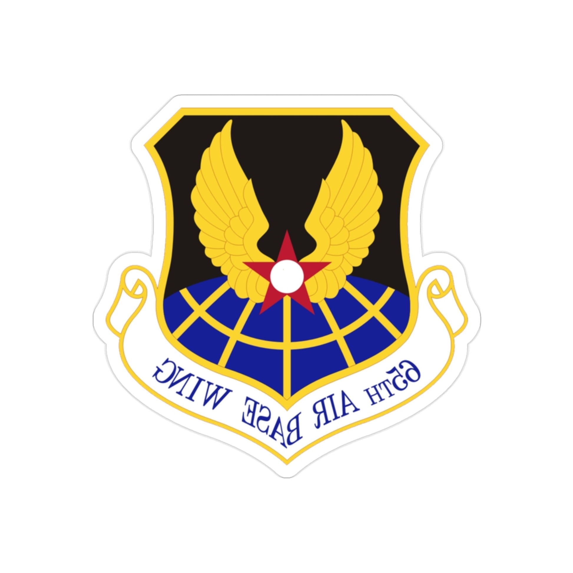 65th Air Base Wing (U.S. Air Force) REVERSE PRINT Transparent STICKER-2" × 2"-The Sticker Space