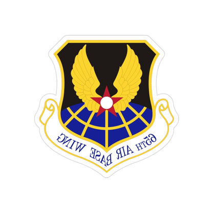 65th Air Base Wing (U.S. Air Force) REVERSE PRINT Transparent STICKER-3" × 3"-The Sticker Space