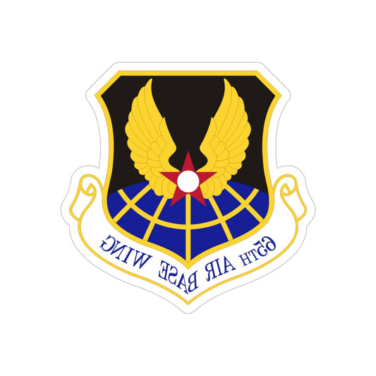 65th Air Base Wing (U.S. Air Force) REVERSE PRINT Transparent STICKER-6" × 6"-The Sticker Space