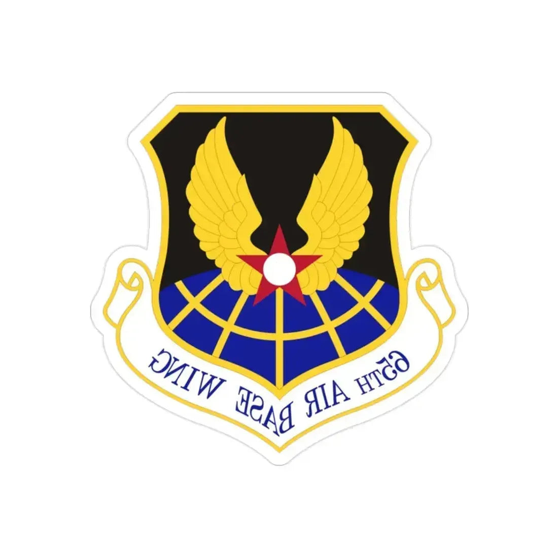 65th Air Base Wing (U.S. Air Force) REVERSE PRINT Transparent Die-Cut STICKER 2 Inch Die-Cut Transparent - The Sticker Space