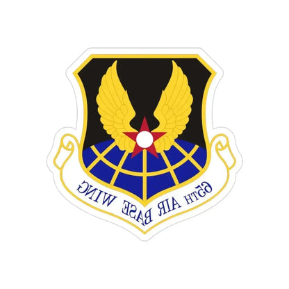 65th Air Base Wing (U.S. Air Force) REVERSE PRINT Transparent Die-Cut STICKER 3 Inch Die-Cut Transparent - The Sticker Space
