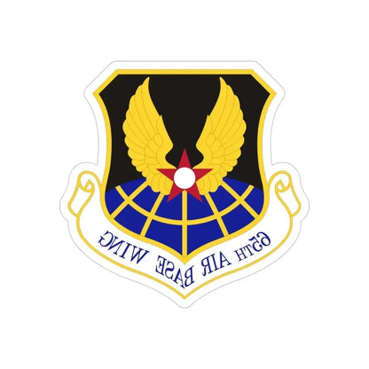 65th Air Base Wing (U.S. Air Force) REVERSE PRINT Transparent Die-Cut STICKER 4 Inch Die-Cut Transparent - The Sticker Space