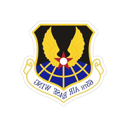 65th Air Base Wing (U.S. Air Force) REVERSE PRINT Transparent Die-Cut STICKER 5 Inch Die-Cut Transparent - The Sticker Space